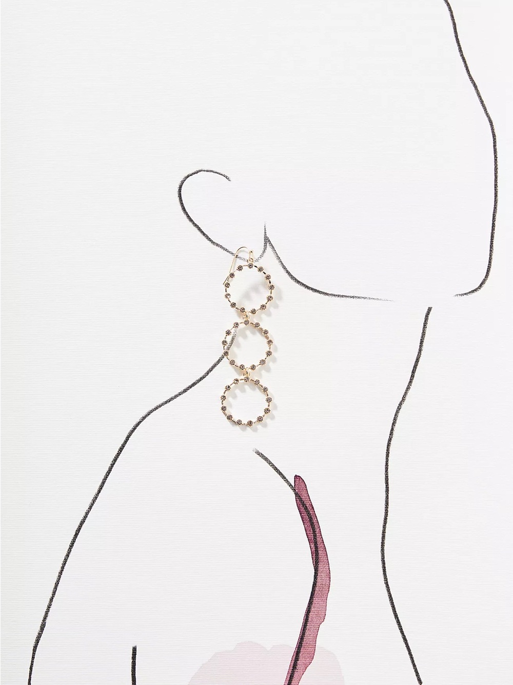 New Anthropologie Circle Marian Drop Earrings - Picture 3 of 8
